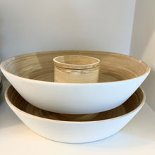Load image into Gallery viewer, Bamboo Serving Bowl - White