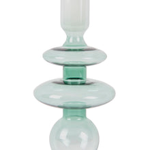 Load image into Gallery viewer, Candle Holder Glass Art Rings Medium- Green