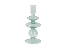Load image into Gallery viewer, Candle Holder Glass Art Rings Medium- Green