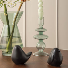 Load image into Gallery viewer, Candle Holder Glass Art Rings Medium- Green