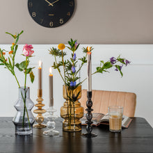 Load image into Gallery viewer, Glass Art bubbles Candle Holder - Black