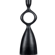 Load image into Gallery viewer, Obsidian candlestick holder - Black - Small