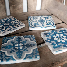 Load image into Gallery viewer, Mediterranean Mosaic Santorini Coasters - set of 4