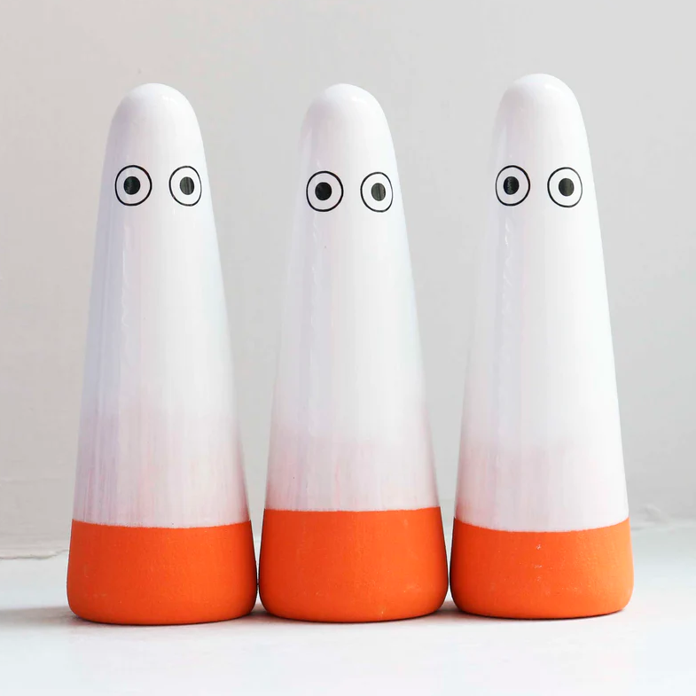 Limited edition ceramic family and friend collection - white & orange brush