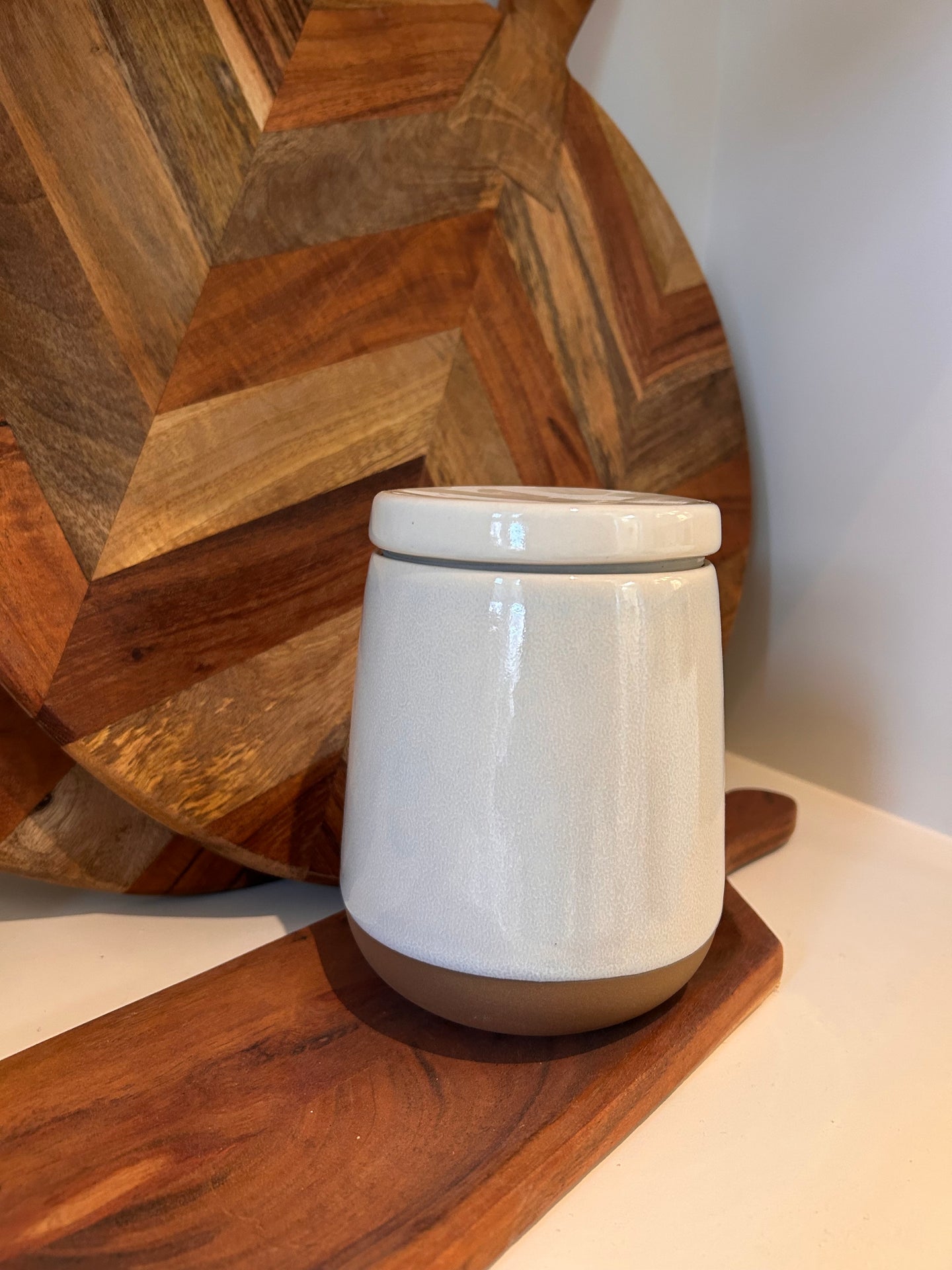 Ivory canister storage jar