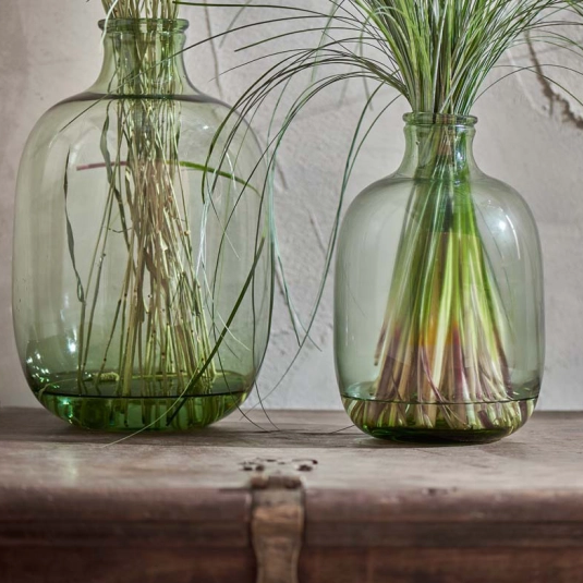 Organic Glass Vase - Green