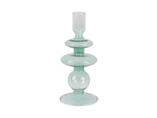 Load image into Gallery viewer, Candle Holder Glass Art Rings Medium- Green
