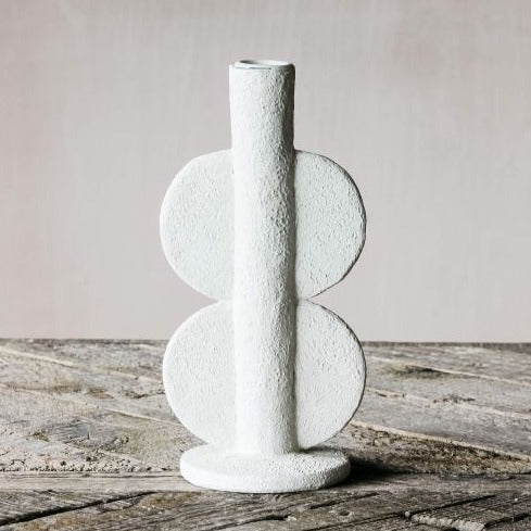 Double Bubble Candle Holder Sculpture- Ivory- Arriving Anyday
