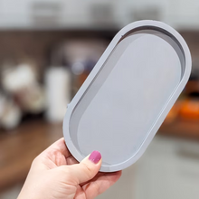 Load image into Gallery viewer, Grey Oval Concrete Trinket Display Tray
