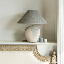 Load image into Gallery viewer, Round Stone Lamp with Dark Grey Shade
