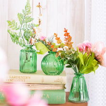 Load image into Gallery viewer, Green Glass Bud Vases - Set Of 3
