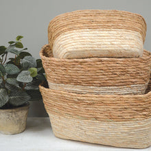 Load image into Gallery viewer, Seagrass Baskets Rectangular Two Tone
